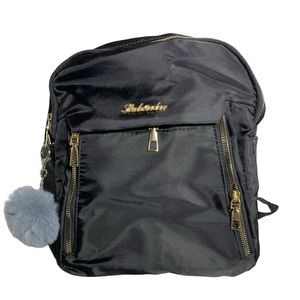 Stylish Backpack with Furball Pendant Mini